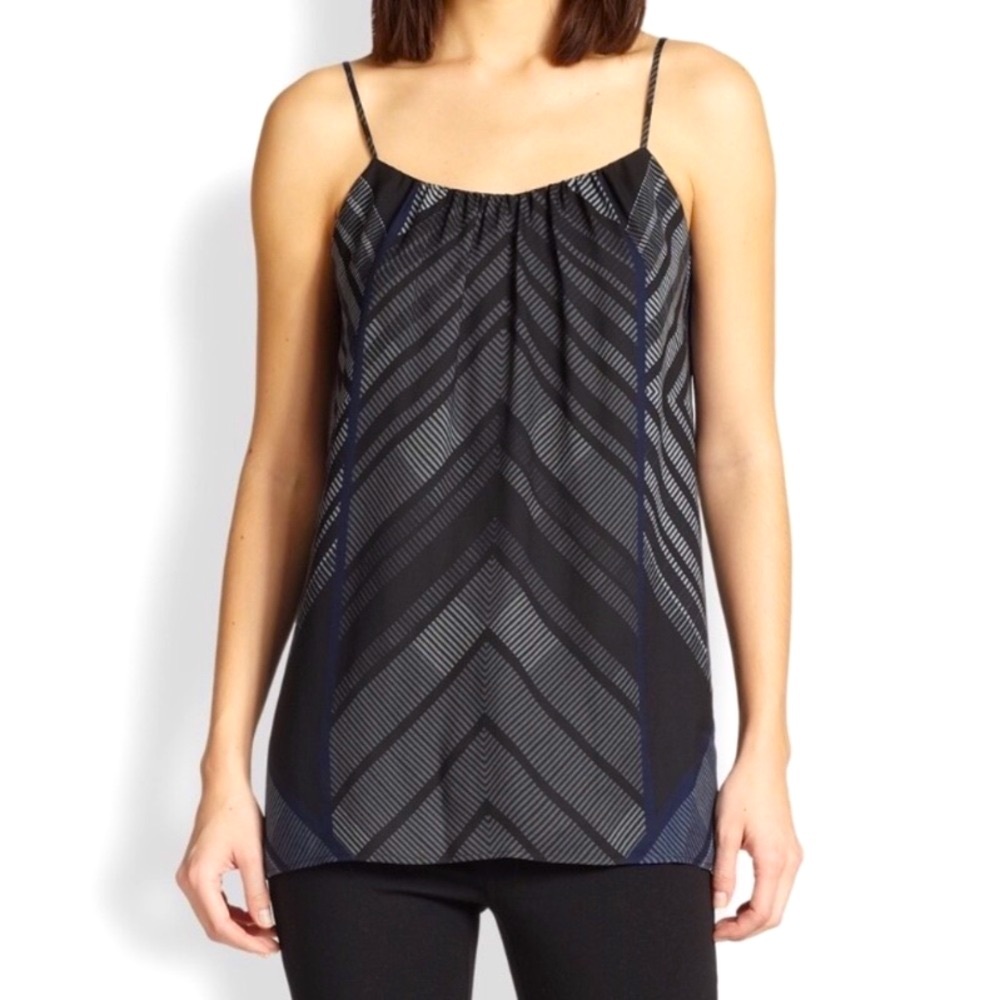 Vince 100% Silk Plaid Top